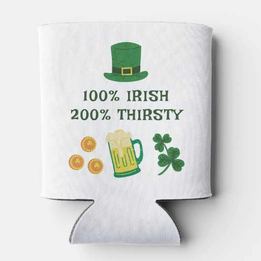 St. Patrick's Day Grappige tekst, Dorstige Ier Blikjeskoeler (Achterkant)