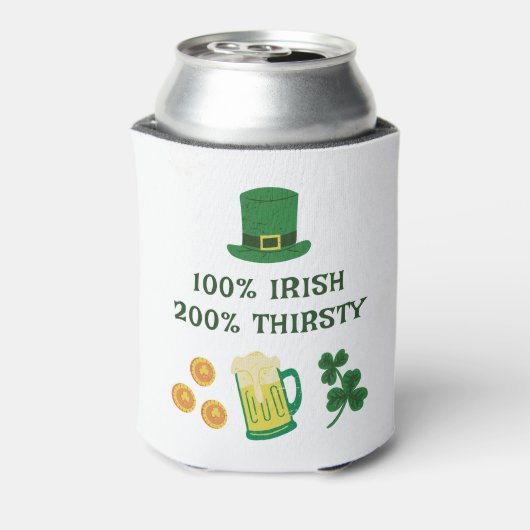 St. Patrick's Day Grappige tekst, Dorstige Ier Blikjeskoeler (Blikje Achterkant)