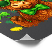 St. Patricks Day Grappige Vaars Koe Shamrocks Mann Poster (Hoek)