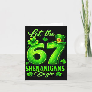 St. Patrick's Day grappige zes zeven meme 67 6 7 j Kaart
