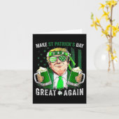 St Patricks Day Great Again Grappig Trump Mannen V Kaart (Gele Bloem)