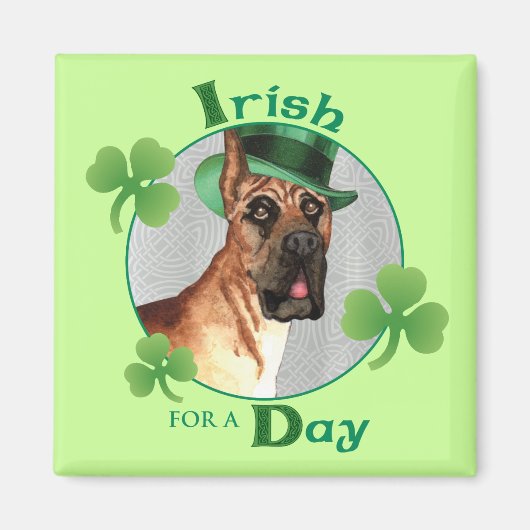 St. Patrick's Day Great Dane Magneet (Voorkant)