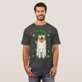 St Patricks Day Great Pyrenee Dog Shamrock Gift T-shirt (Voorkant volledig)