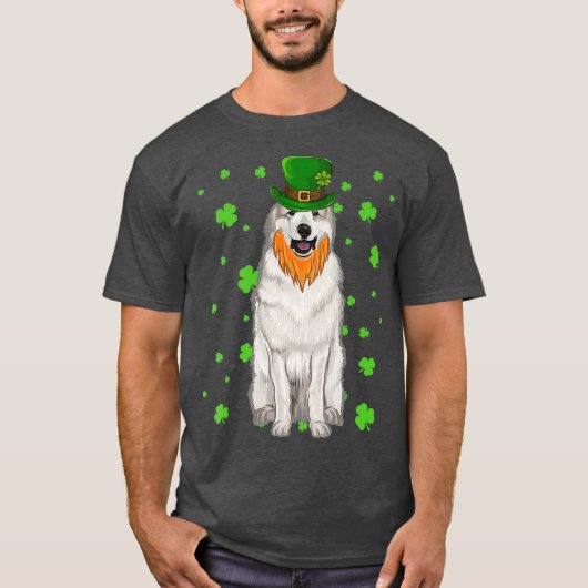 St Patricks Day Great Pyrenee Dog Shamrock Gift T-shirt (Voorkant)