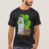St Patrick's Day Great Pyrenees Shamrock Pet Dog L T-shirt (Voorkant)