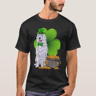 St Patrick's Day Great Pyrenees Shamrock Pet Dog L T-shirt