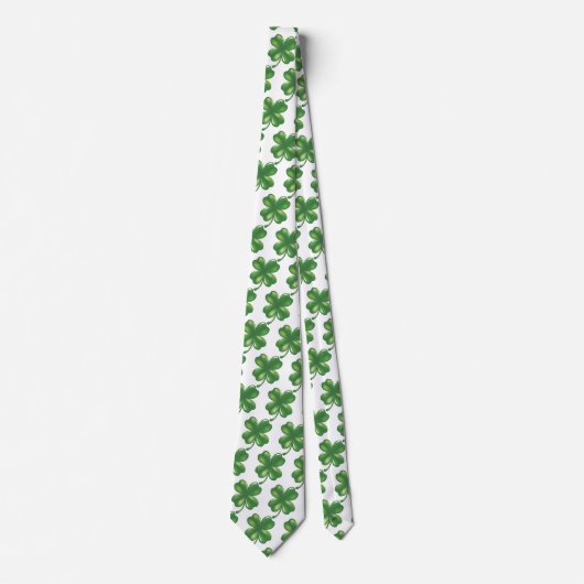 St. Patrick's Day Green 4 blad Klaver Shamrock, Stropdas (Voorkant)
