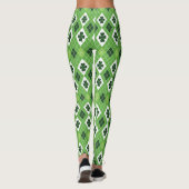 St Patrick's Day Green Argyle Lucky Clover Pattern Leggings (Achterkant)