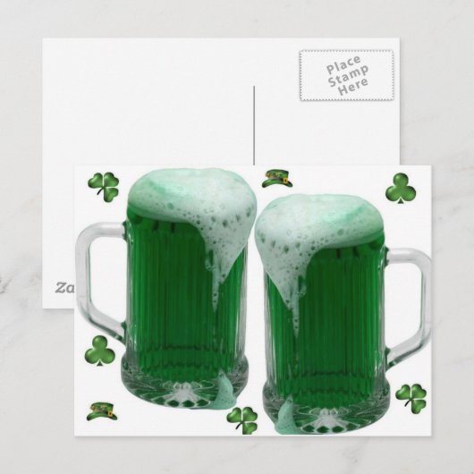 St Patrick's Day Green Beer Briefkaart (Voorkant / Achterkant)