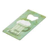St Patricks Day Green Beer Grunge・Custom Creditkaart Flessenopener (Voorkant Gekanteld)