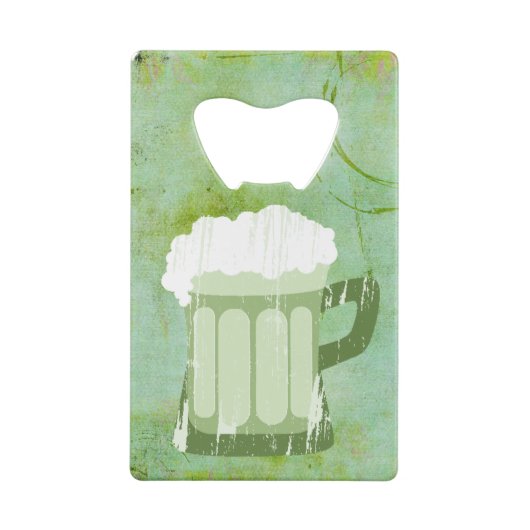 St Patricks Day Green Beer Grunge・Custom Creditkaart Flessenopener (Achterkant)