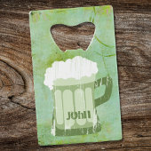 St Patricks Day Green Beer Grunge・Custom Creditkaart Flessenopener