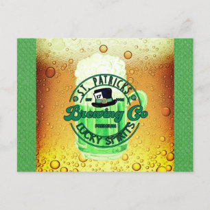 St Patricks Day Green Beer Lucky Spirits Irish Briefkaart