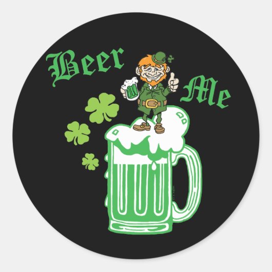 St Patrick's Day Green Beer Me Ronde Sticker (Voorkant)