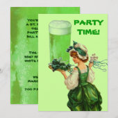 St. Patricks Day Green Beer Party-uitnodigingen Kaart (Voorkant / Achterkant)