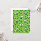 St Patrick's Day Green Beer Pattern Kaart (Voorkant / Achterkant in situ)