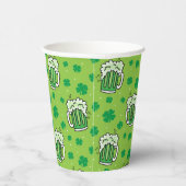 St Patrick's Day Green Beer Pattern Papieren Bekers (Rechts)