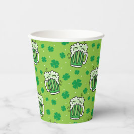 St Patrick's Day Green Beer Pattern Papieren Bekers