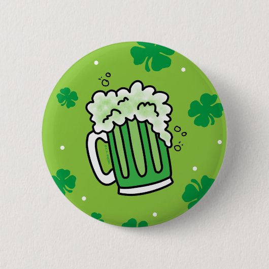 St Patrick's Day Green Beer Pattern Ronde Button 5,7 Cm (Voorkant)