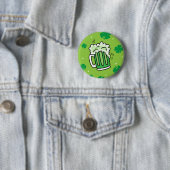 St Patrick's Day Green Beer Pattern Ronde Button 5,7 Cm (In situ)