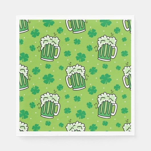 St Patrick's Day Green Beer Pattern Servetten (Voorkant)