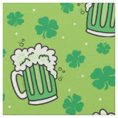 St Patrick's Day Green Beer Pattern Stof (Close Up)
