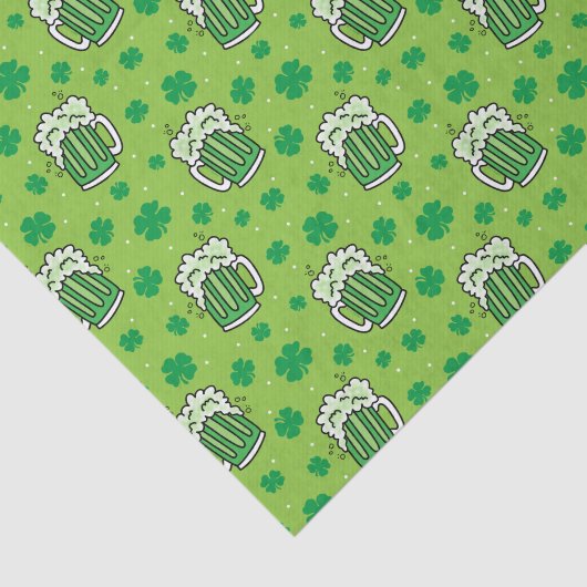 St Patrick's Day Green Beer Pattern Tissuepapier (Detail)