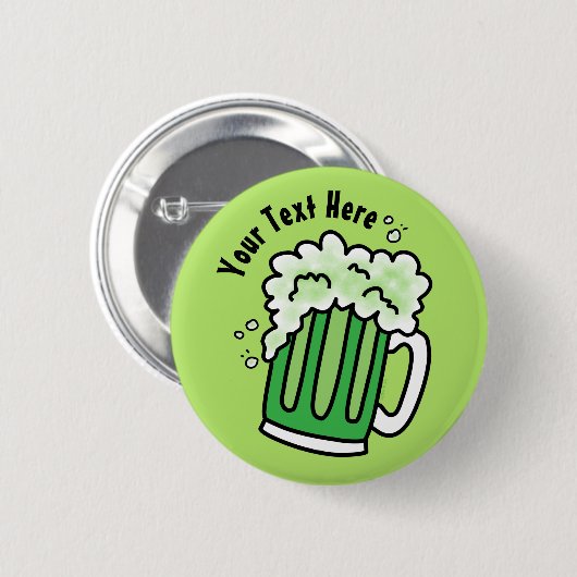 St Patrick's Day Green Beer Ronde Button 5,7 Cm (Voorkant /achterkant)