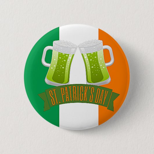 St. Patrick's Day Green Beer Ronde Button 5,7 Cm (Voorkant)