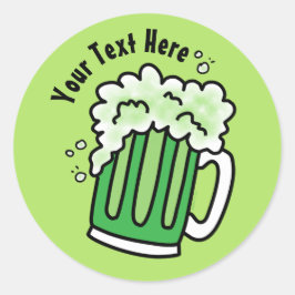 St Patrick's Day Green Beer Ronde Sticker