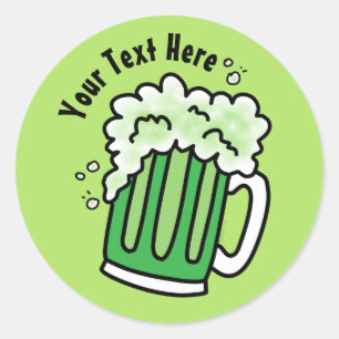 St Patrick's Day Green Beer Ronde Sticker