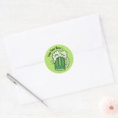 St Patrick's Day Green Beer Ronde Sticker (Envelop)