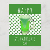 St. Patrick's day Green Beer Shamrock Pattern Briefkaart (Voorkant)