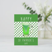St. Patrick's day Green Beer Shamrock Pattern Briefkaart (Staand voorkant)
