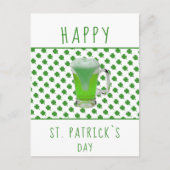 St. Patrick's day Green Beer Shamrock Pattern Briefkaart (Voorkant)