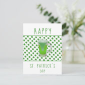 St. Patrick's day Green Beer Shamrock Pattern Briefkaart (Staand voorkant)