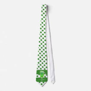 St. Patrick's day Green Beer Shamrock Pattern Stropdas