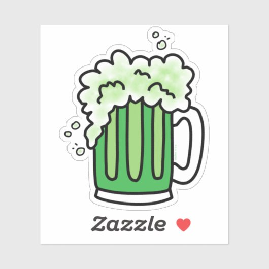 St Patrick's Day Green Beer Sticker (Vel)