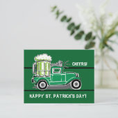 St Patrick's Day Green Beer  Truck Briefkaart (Staand voorkant)