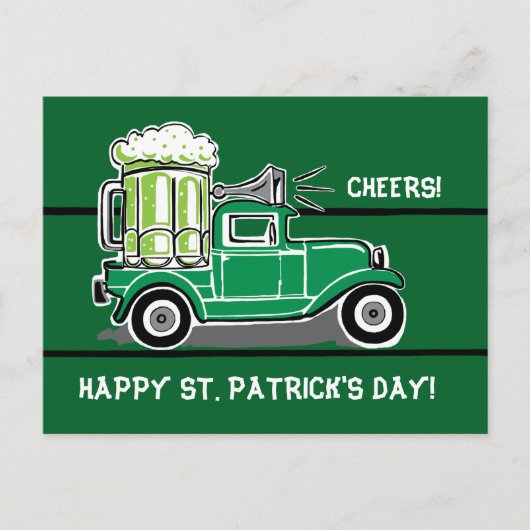 St Patrick's Day Green Beer  Truck Briefkaart (Voorkant)