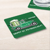 St Patrick's Day Green Beer  Truck Kartonnen Onderzetters (Schuin)
