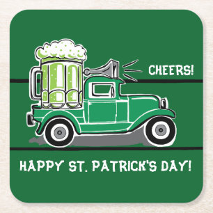 St Patrick's Day Green Beer  Truck Kartonnen Onderzetters