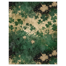 St. Patrick's Day Green & Beige Klaverpatroon