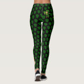 St Patrick's Day Green & Black Personalize Text Leggings (Achterkant)