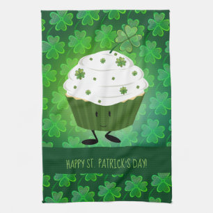 St. Patrick's Day Green Cartoon Shamrock Theedoek