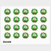 St Patrick's Day Green Cauldron Coins Illustratie Ronde Sticker (Vel)