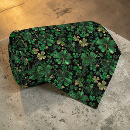 St. Patrick's Day Green Clover Custom Necktie Stropdas