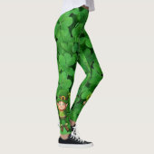 St. Patrick's Day Green Clover Dancing Leprechaun Leggings (Rechts)