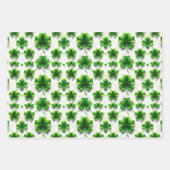 St. Patrick's Day Green Clover Diamond Pattern Inpakpapier Vel (Voorkant 3)