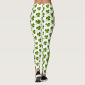 St Patrick's Day Green Clover op Bright White Leggings (Achterkant)